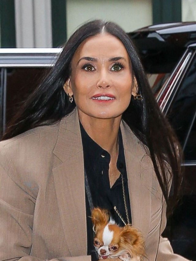 Demi Moore Adds Playfulness and Practicality to Her Neutral Living Room With This Flooring Trend.